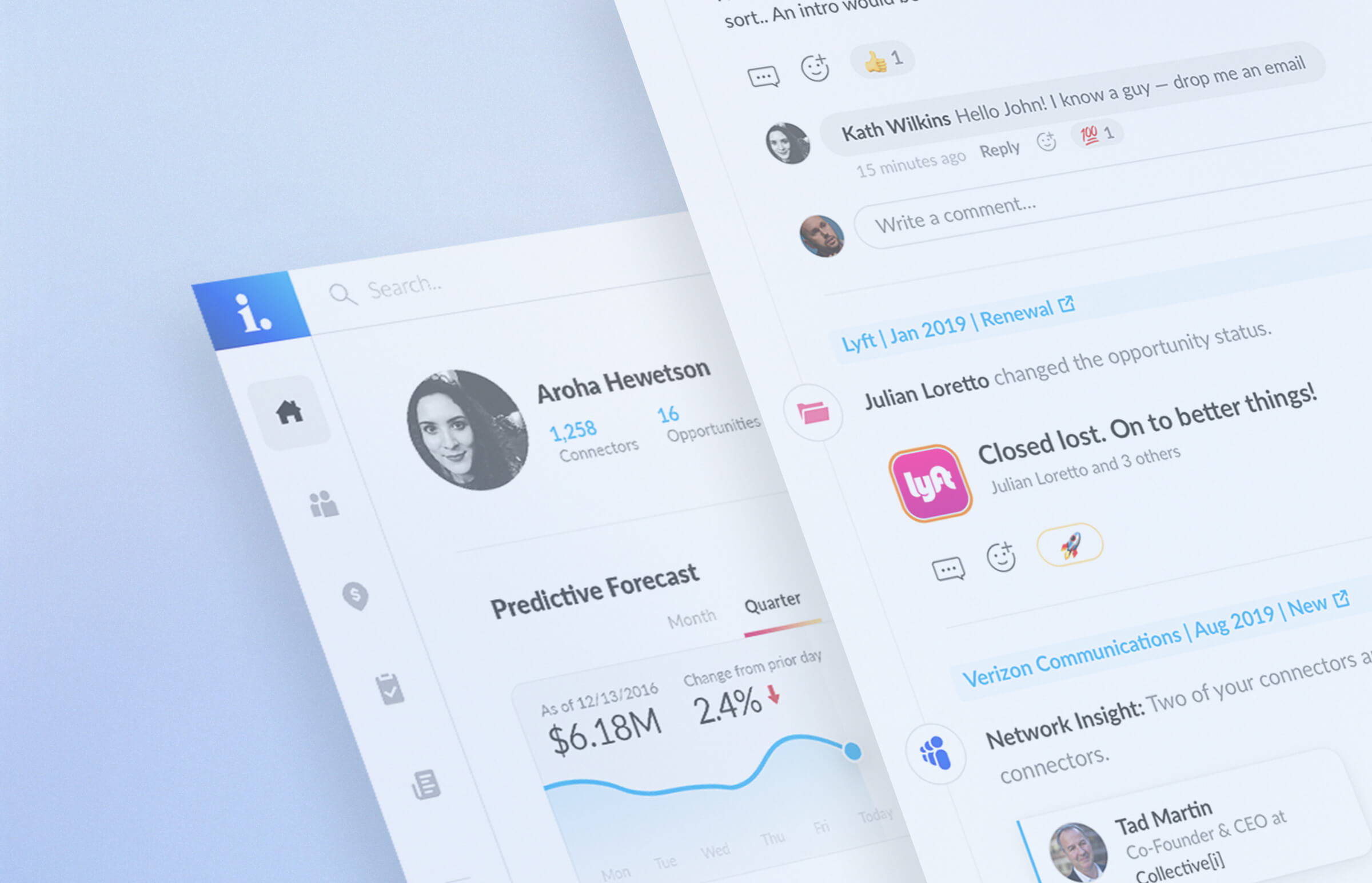 intelligence.com activity feed redesign